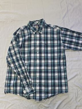 Cinch Men's Plaid Button-Down Shirt - Green, Blue, White